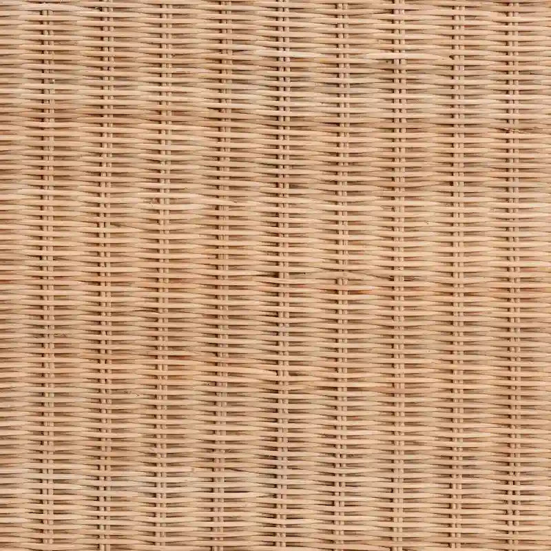 Tavolino finale in rattan marrone naturale con ripiano, 1 pezzo, quadrato
