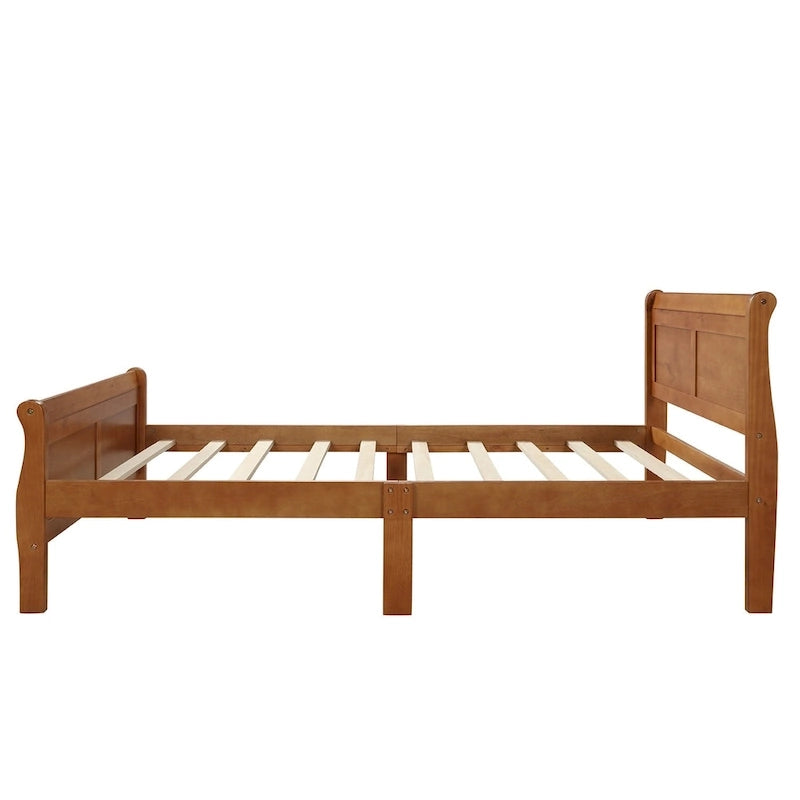 Letto a piattaforma singolo rovere / bianco / espresso con testiera e pediera, supporto a doghe in legno, 1 persona