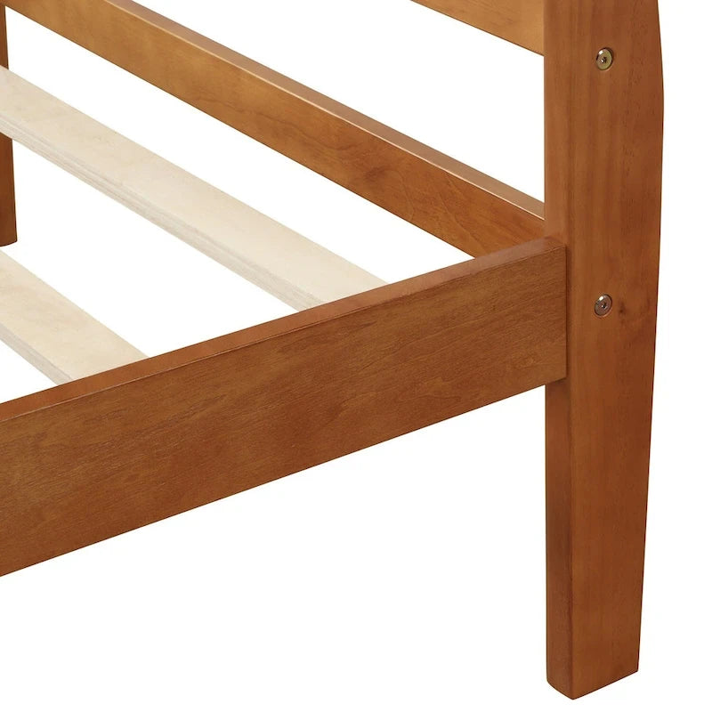 Letto a piattaforma singolo rovere / bianco / espresso con testiera e pediera, supporto a doghe in legno, 1 persona