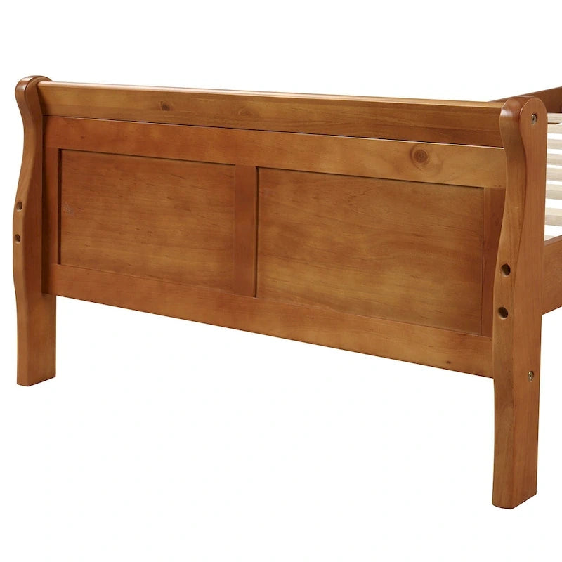Letto a piattaforma singolo rovere / bianco / espresso con testiera e pediera, supporto a doghe in legno, 1 persona