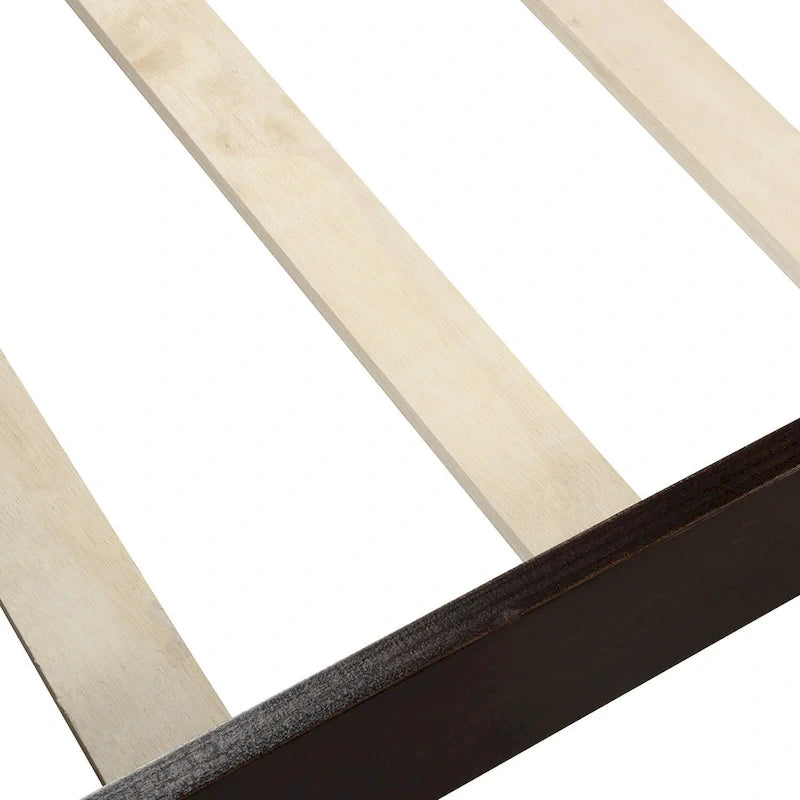 Letto a piattaforma singolo rovere / bianco / espresso con testiera e pediera, supporto a doghe in legno, 1 persona