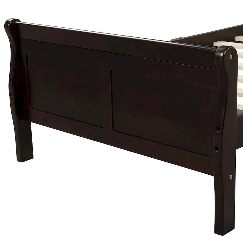 Letto a piattaforma singolo rovere / bianco / espresso con testiera e pediera, supporto a doghe in legno, 1 persona
