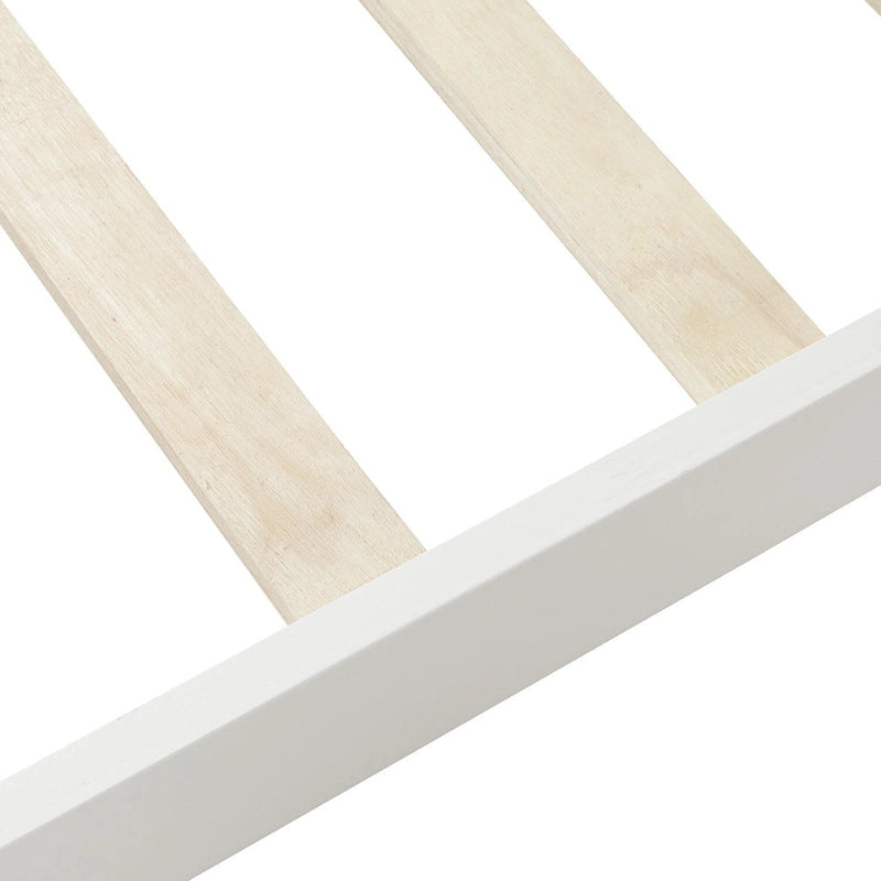 Letto a piattaforma singolo rovere / bianco / espresso con testiera e pediera, supporto a doghe in legno, 1 persona
