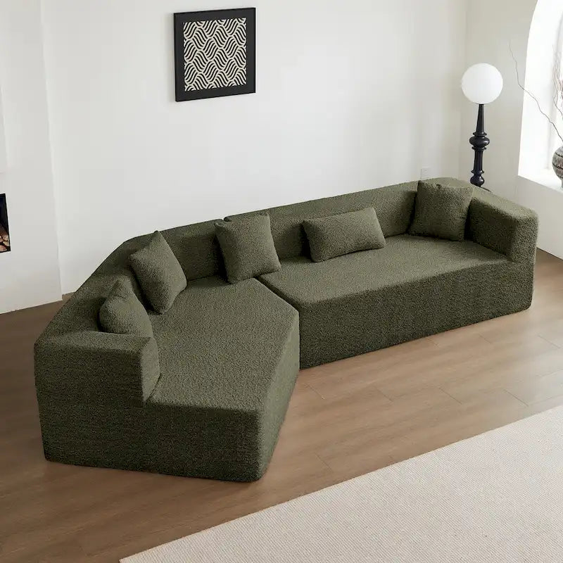 Divano sezionale modulare senza braccioli Emerald / Khaki, 3-4 posti a sedere