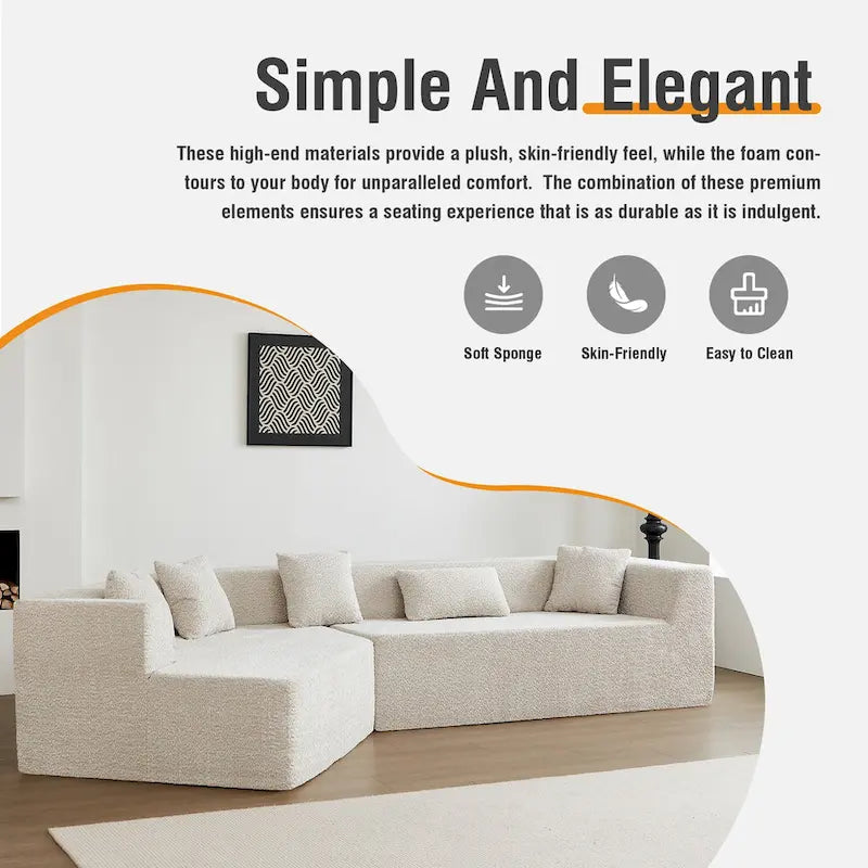 Divano sezionale modulare senza braccioli Emerald / Khaki, 3-4 posti a sedere