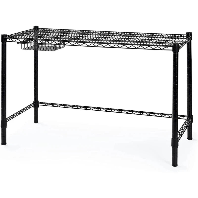 Scrivania in Acciaio al Carbonio Bianco / Nero, Singola, Misura Standard
