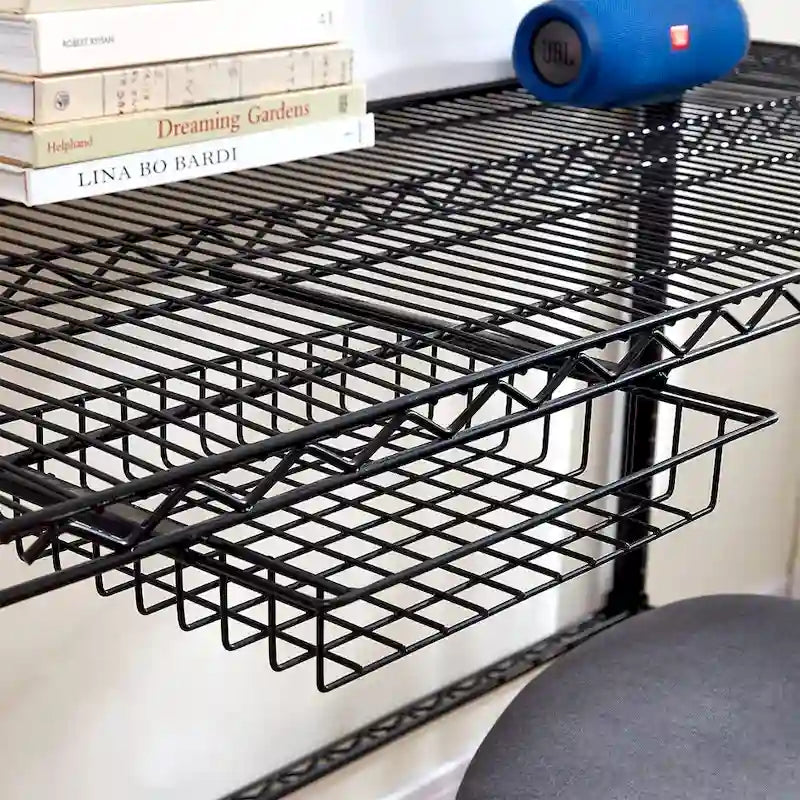 Scrivania in Acciaio al Carbonio Bianco / Nero, Singola, Misura Standard