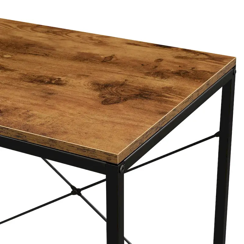 Scrivania da ufficio a 4 ripiani con struttura in metallo, 1 persona, rovere chiaro/bianco/legno di granaio/grigio antracite