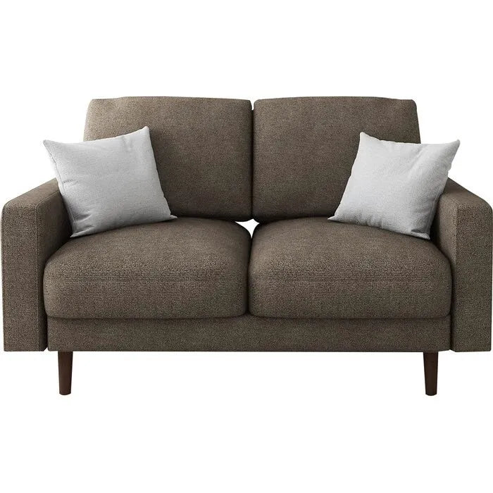 Divanetto in velluto con braccioli quadrati – 2 posti – Marrone / Blu scuro / Beige / Grigio / Borgogna