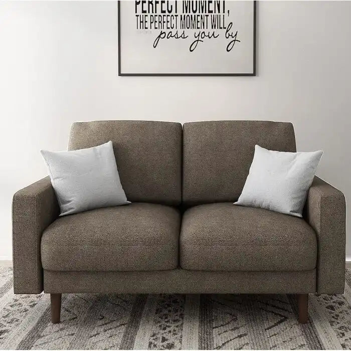 Divanetto in velluto con braccioli quadrati – 2 posti – Marrone / Blu scuro / Beige / Grigio / Borgogna