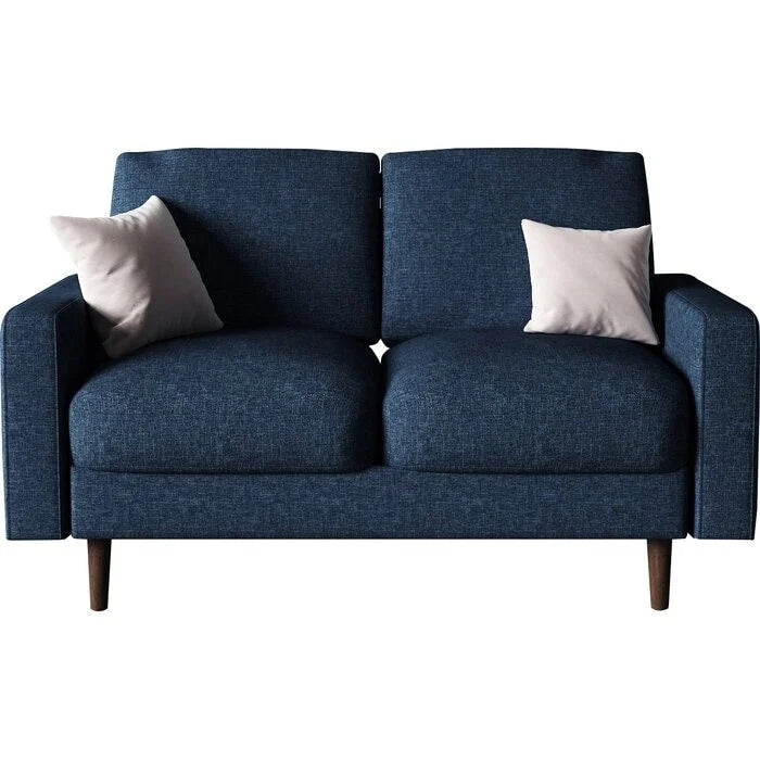 Divanetto in velluto con braccioli quadrati – 2 posti – Marrone / Blu scuro / Beige / Grigio / Borgogna