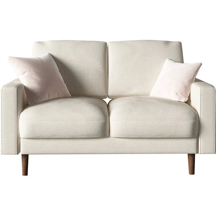 Divanetto in velluto con braccioli quadrati – 2 posti – Marrone / Blu scuro / Beige / Grigio / Borgogna