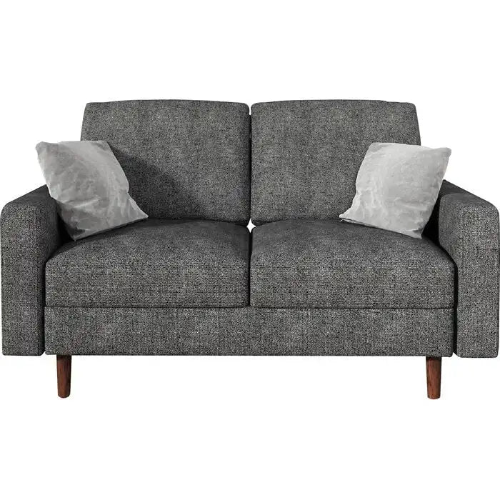 Divanetto in velluto con braccioli quadrati – 2 posti – Marrone / Blu scuro / Beige / Grigio / Borgogna