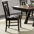 Sedia con schienale a doghe, espresso / grigio anticato, set da 2