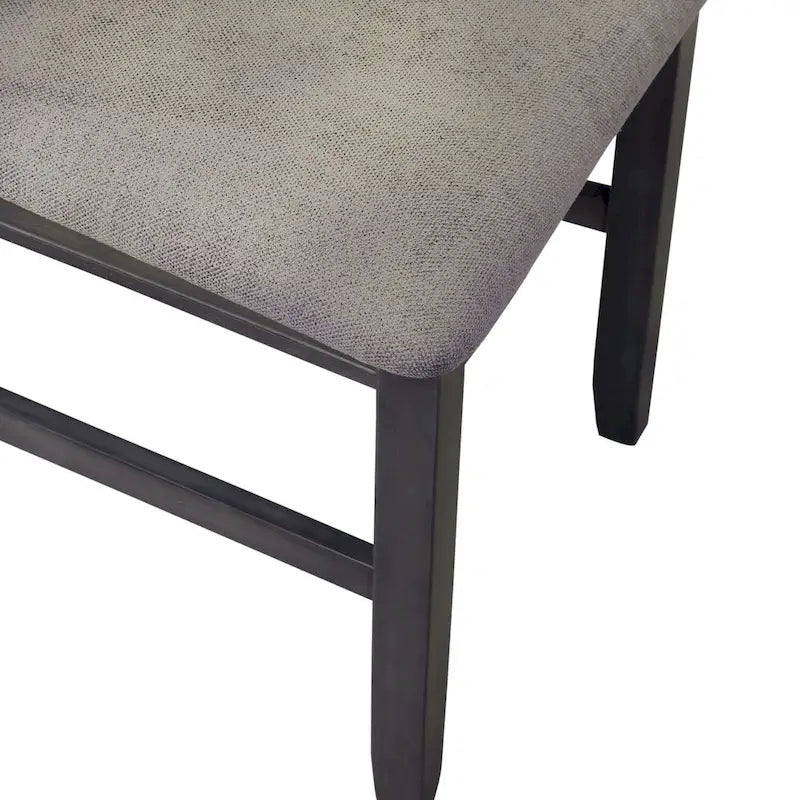 Sedia con schienale a doghe, espresso / grigio anticato, set da 2