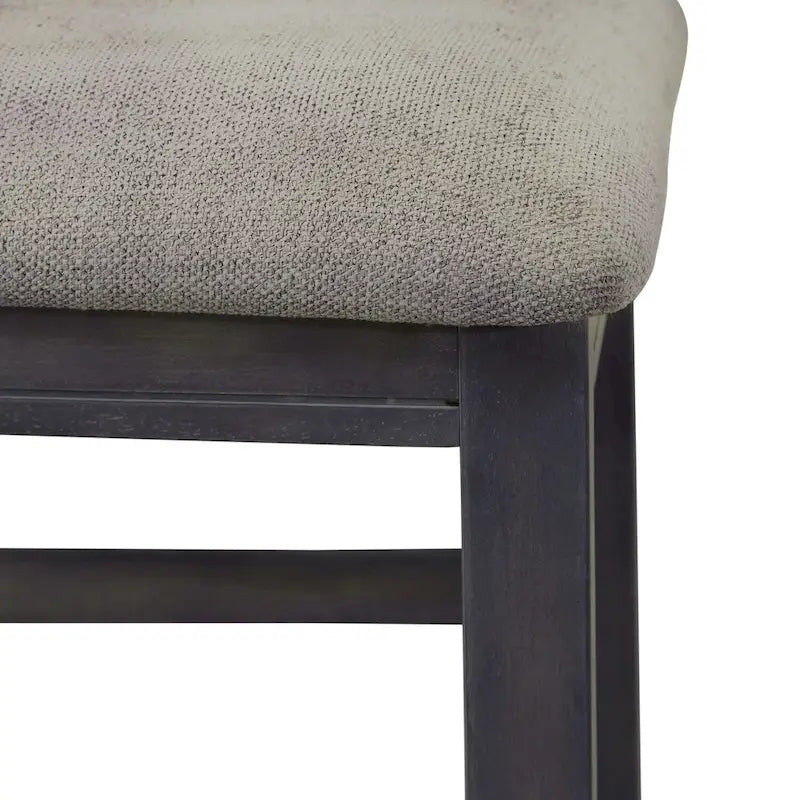 Sedia con schienale a doghe, espresso / grigio anticato, set da 2