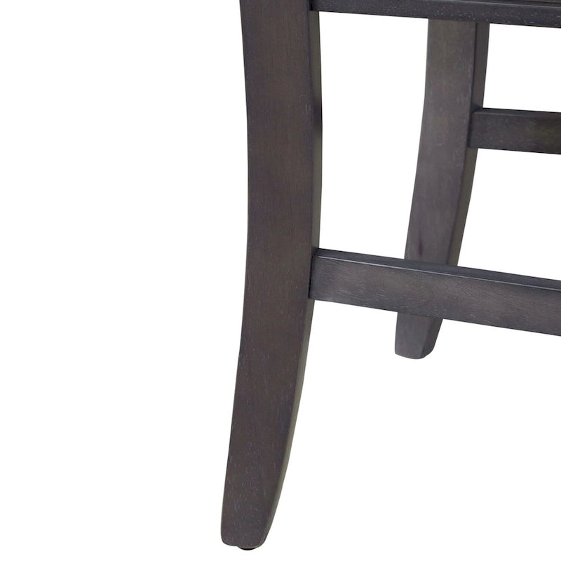 Sedia con schienale a doghe, espresso / grigio anticato, set da 2