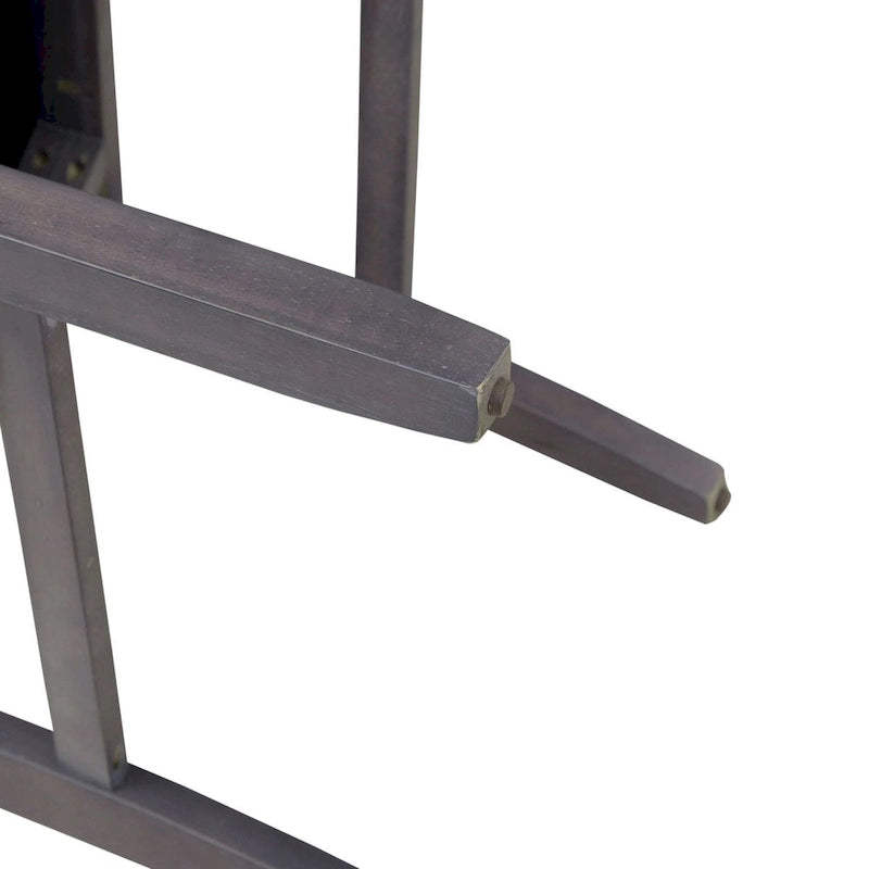 Sedia con schienale a doghe, espresso / grigio anticato, set da 2