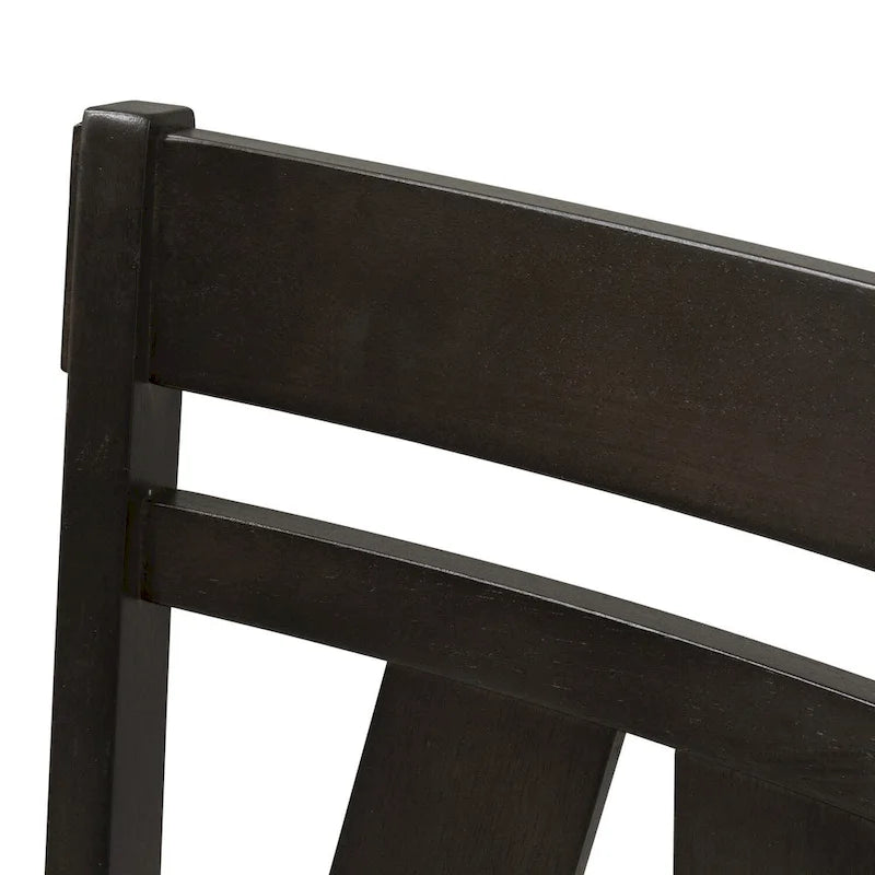 Sedia con schienale a doghe, espresso / grigio anticato, set da 2