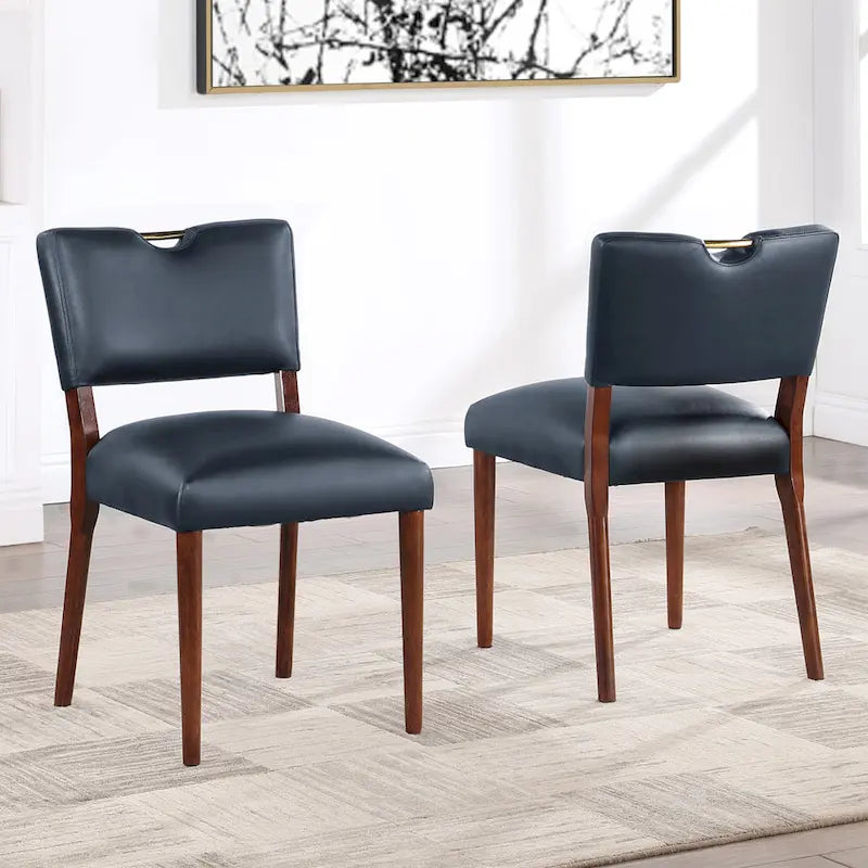 Set da pranzo rotondo da 5 pezzi, finitura noce, velluto/ecopelle, 4 posti a sedere