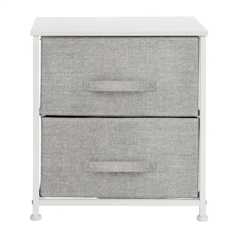 Mobiletto a 2 cassetti nero/grigio e bianco/grigio – Cassetti in tessuto, ripiano in legno, montaggio con 1 persona
