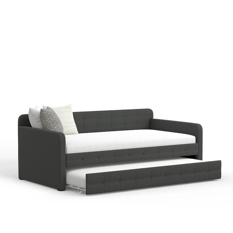 Letto Divano Trapuntato Beige / Pietra / Grigio con Letto Estraibile – Matrimoniale, Posti a Sedere e Posti Letto per 2