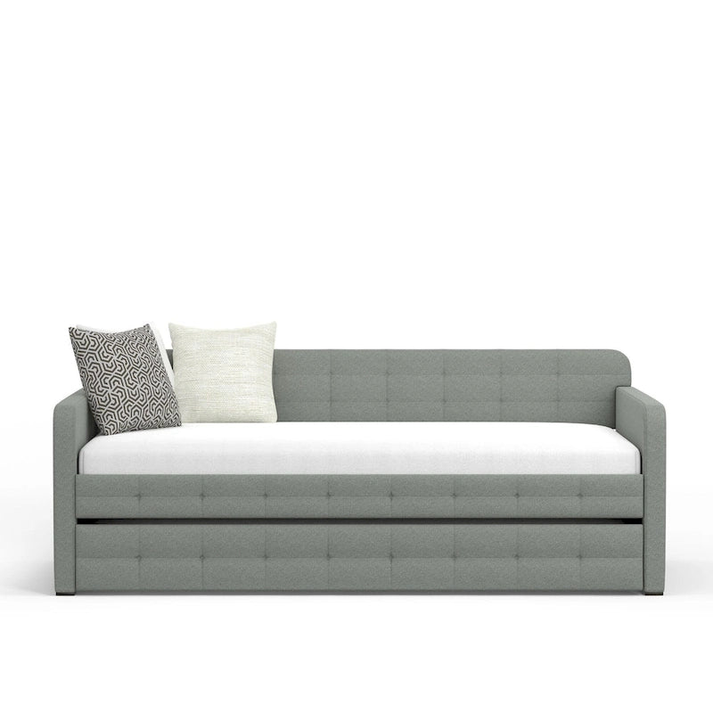 Letto Divano Trapuntato Beige / Pietra / Grigio con Letto Estraibile – Matrimoniale, Posti a Sedere e Posti Letto per 2