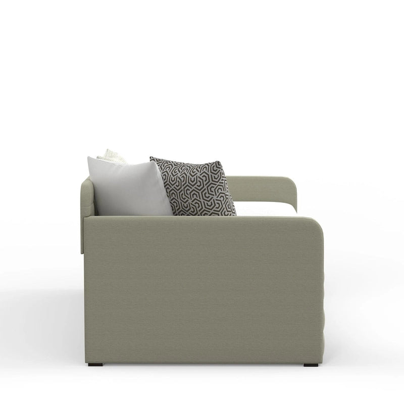 Letto Divano Trapuntato Beige / Pietra / Grigio con Letto Estraibile – Matrimoniale, Posti a Sedere e Posti Letto per 2