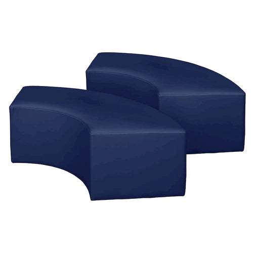 Nero / Verde invidia / Verde ottanio / Grigio / Blu notte – Pouf semicircolare curvo, set da 2