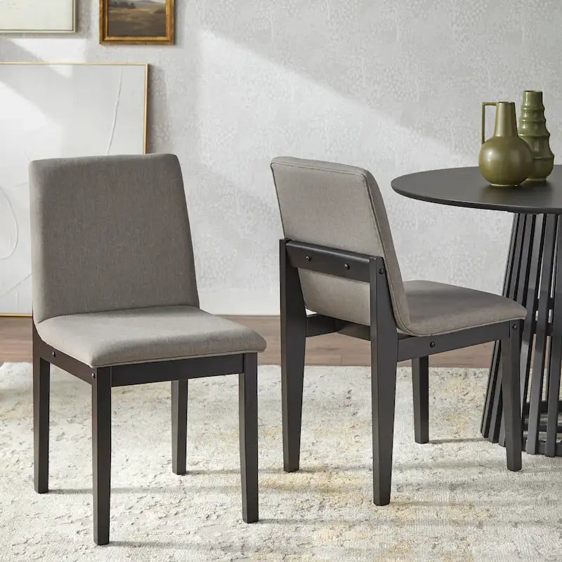 Sedia da pranzo di metà secolo noce/nero, set da 2