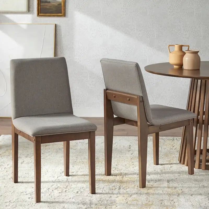 Sedia da pranzo di metà secolo noce/nero, set da 2