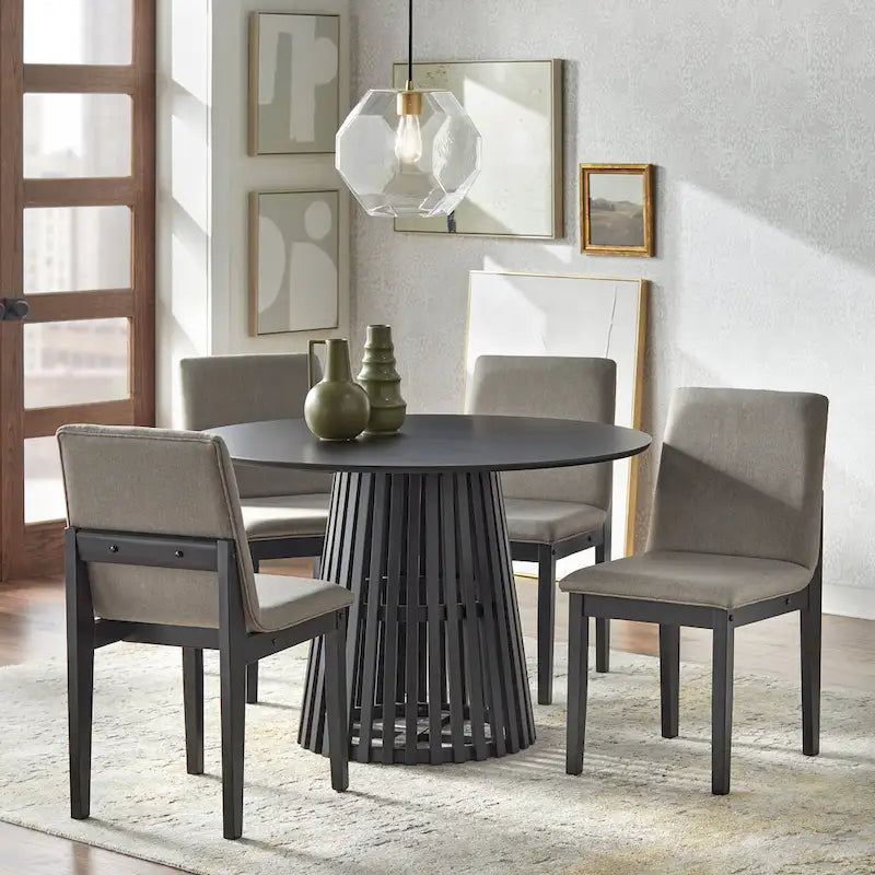 Sedia da pranzo di metà secolo noce/nero, set da 2