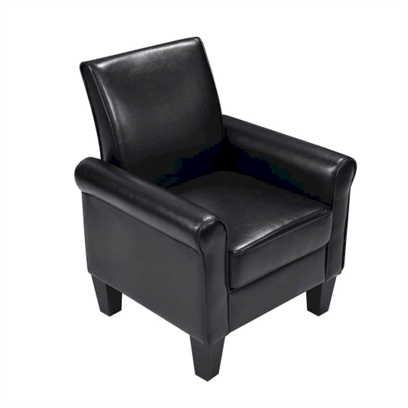 Poltrona singola in similpelle – Nero/Grigio scuro