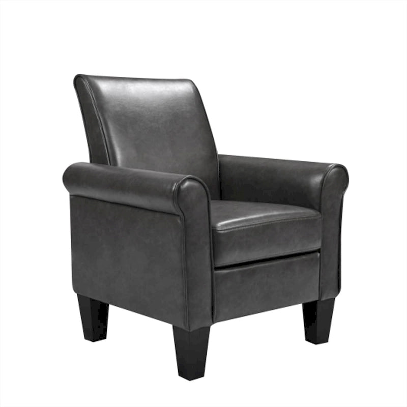 Poltrona singola in similpelle – Nero/Grigio scuro