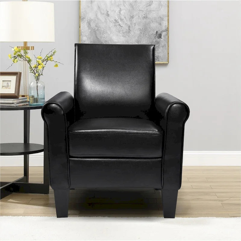 Poltrona singola in similpelle – Nero/Grigio scuro