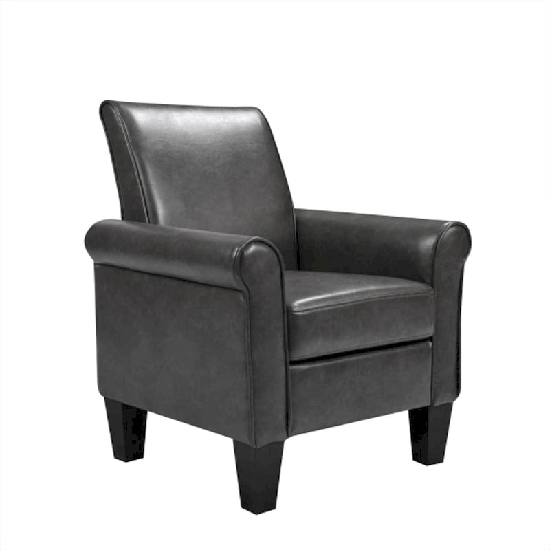 Poltrona singola in similpelle – Nero/Grigio scuro