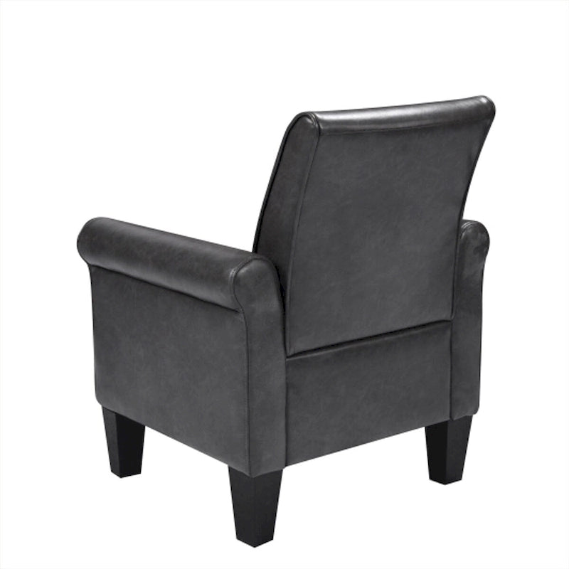 Poltrona singola in similpelle – Nero/Grigio scuro
