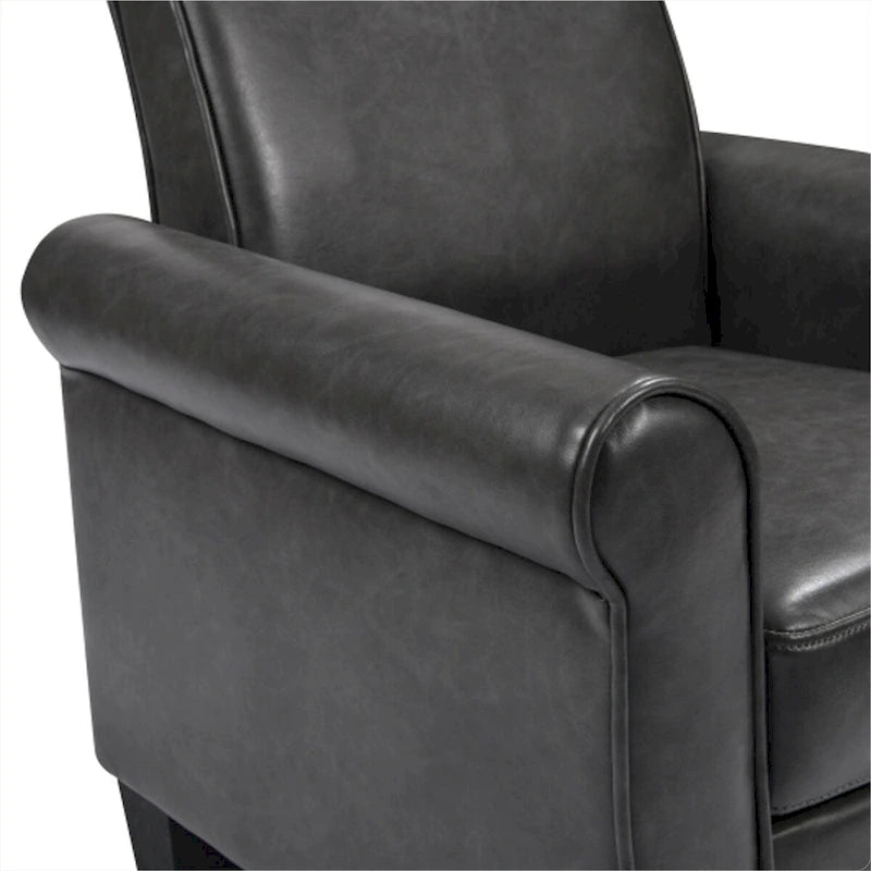 Poltrona singola in similpelle – Nero/Grigio scuro