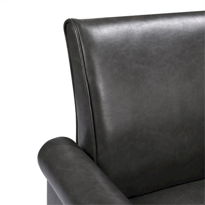 Poltrona singola in similpelle – Nero/Grigio scuro