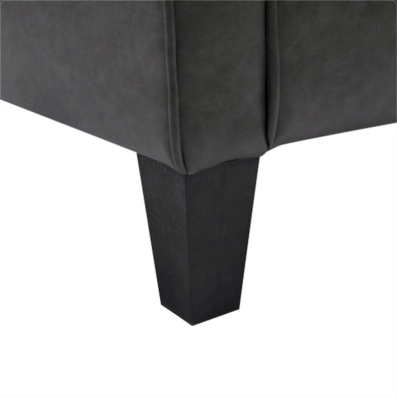 Poltrona singola in similpelle – Nero/Grigio scuro