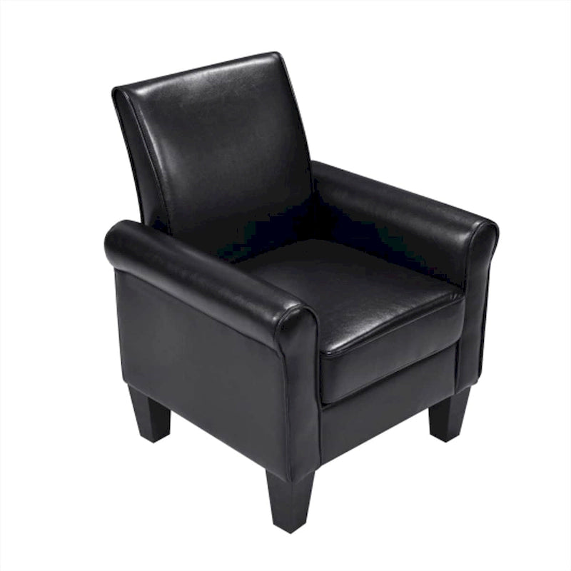 Poltrona singola in similpelle – Nero/Grigio scuro
