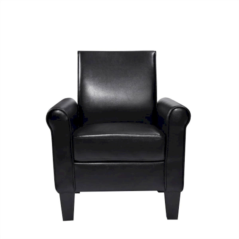 Poltrona singola in similpelle – Nero/Grigio scuro