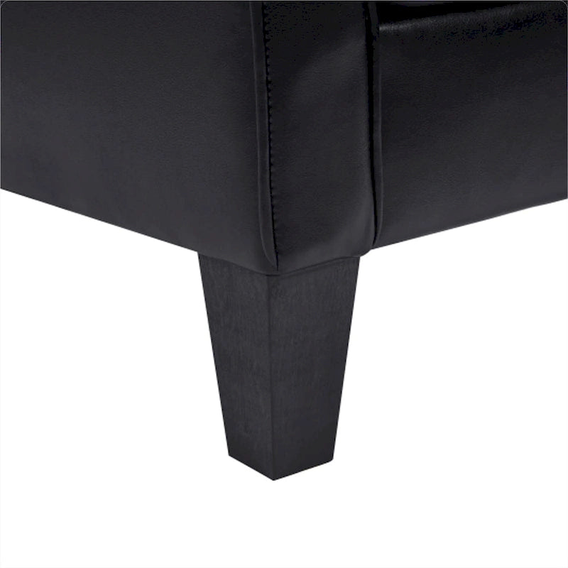 Poltrona singola in similpelle – Nero/Grigio scuro