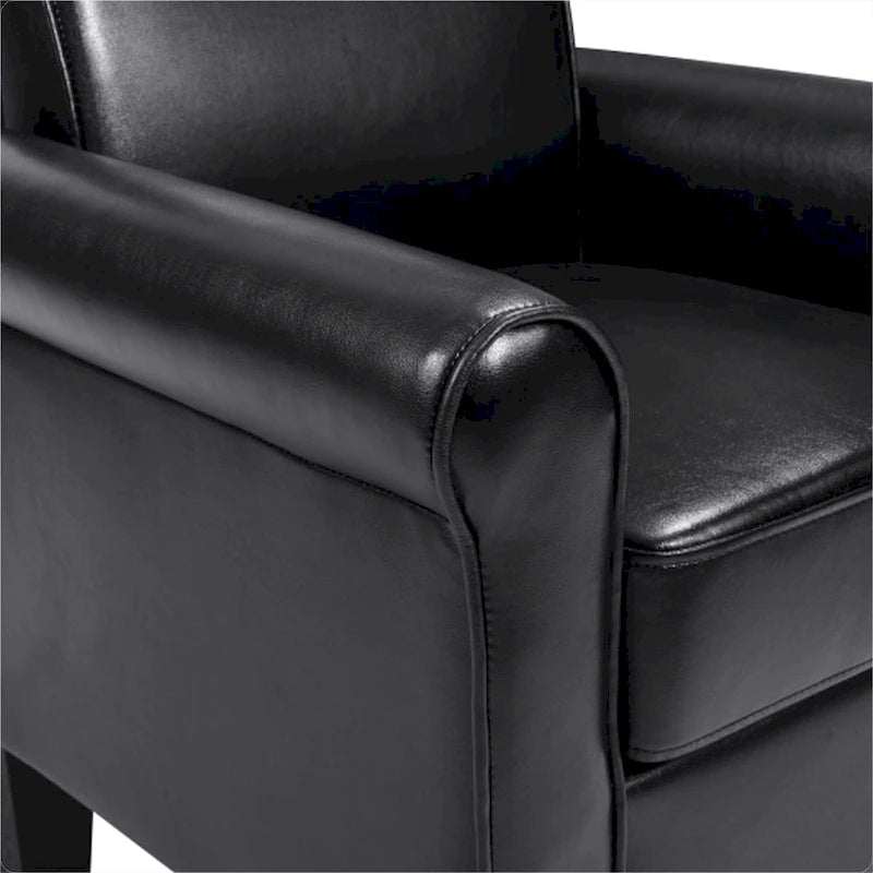 Poltrona singola in similpelle – Nero/Grigio scuro