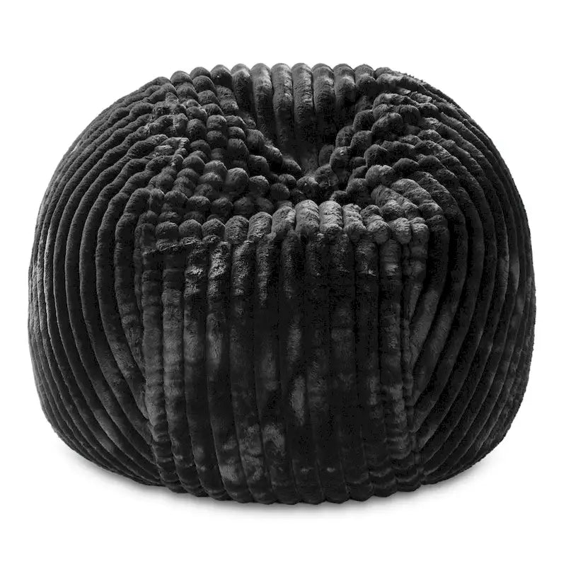 Poltrona sacco in finta pelliccia, 150 cm – Nera / Blu notte / Grigia / Avorio, 1–2 posti