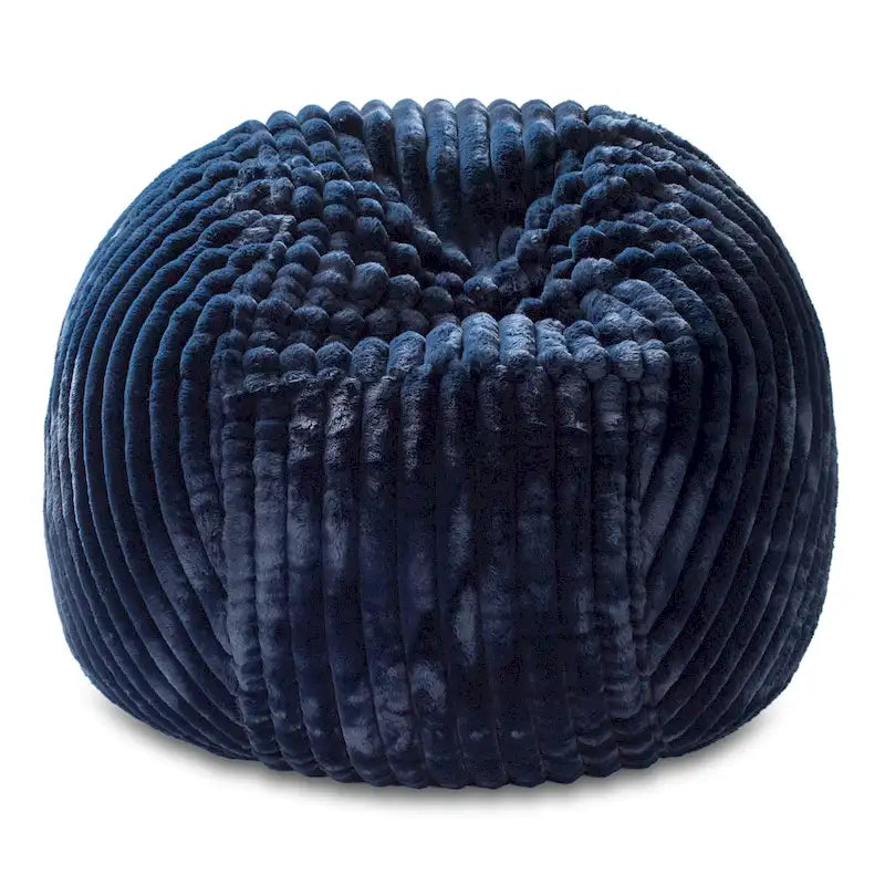 Poltrona sacco in finta pelliccia, 150 cm – Nera / Blu notte / Grigia / Avorio, 1–2 posti
