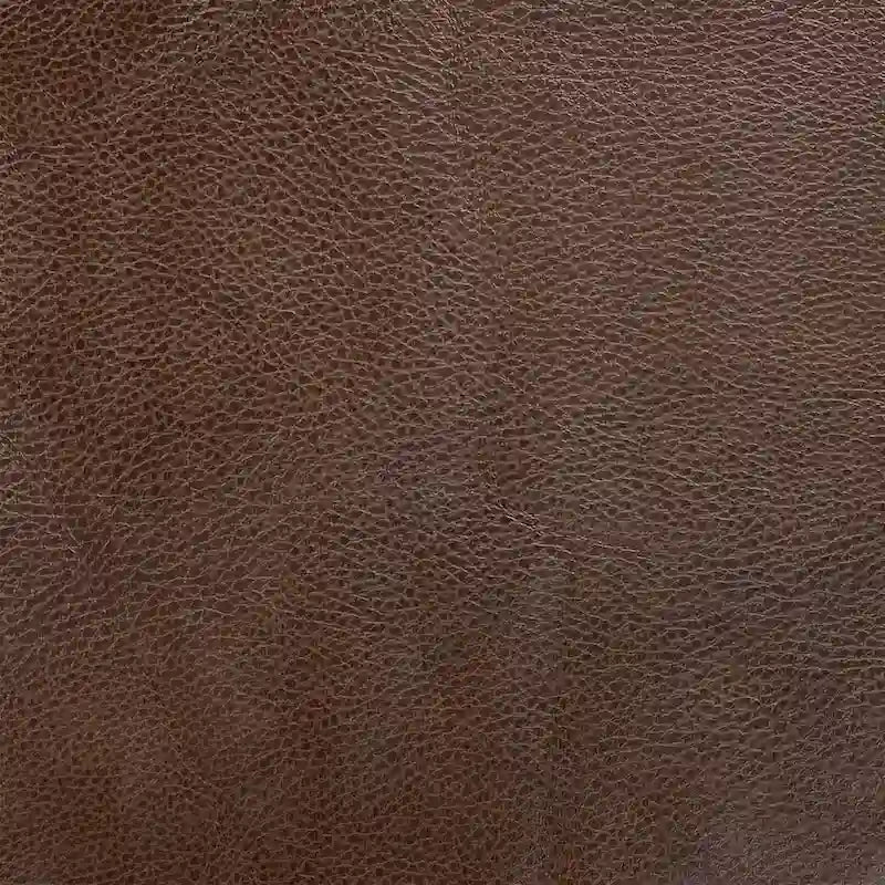 Poggiapiedi rotondo con canali in ecopelle color caramello e bouclé bianco crema – Posto singolo