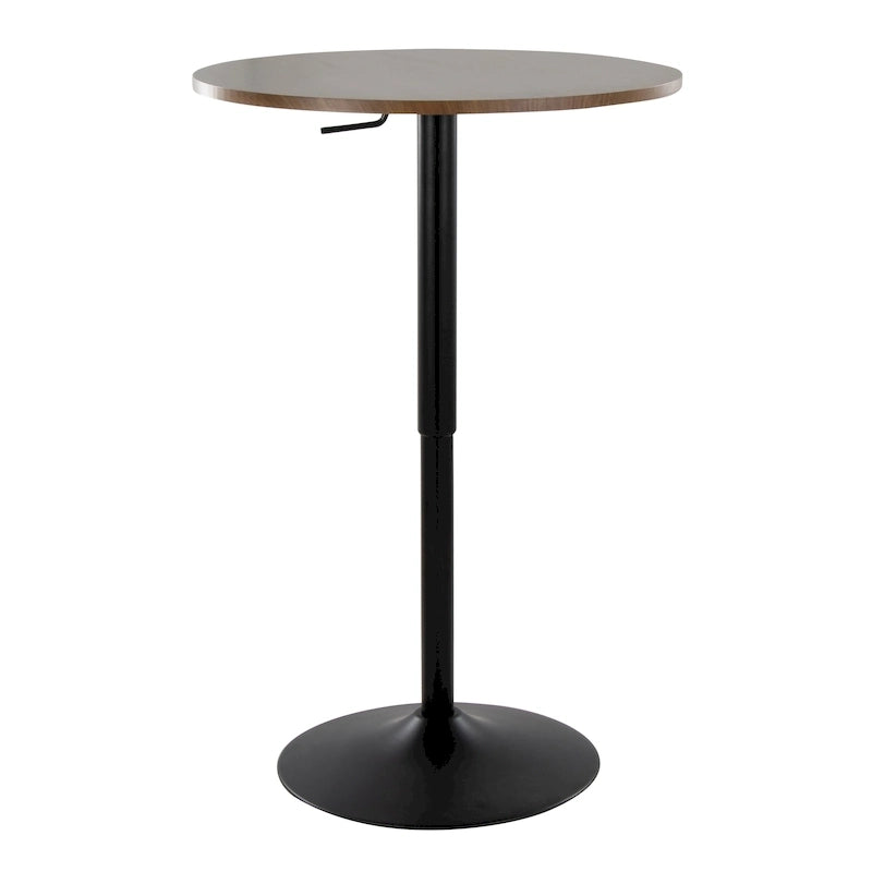 Tavolo da bar rotondo regolabile da 27" – Nero/Bianco/Marrone/Noce, base cromata/nera, 2 posti