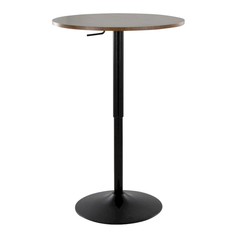Tavolo da bar rotondo regolabile da 27" – Nero/Bianco/Marrone/Noce, base cromata/nera, 2 posti
