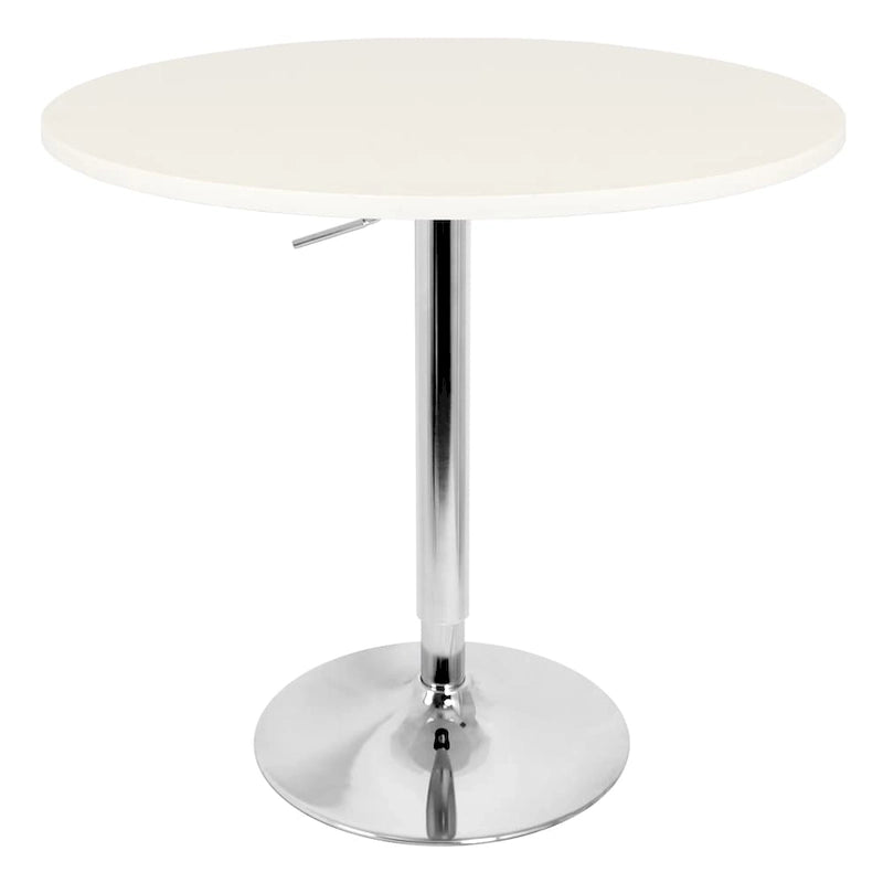Tavolo da bar rotondo regolabile da 27" – Nero/Bianco/Marrone/Noce, base cromata/nera, 2 posti